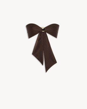 Saint Laurent カサンドラ バンドゥ（シルクジャカード） マロン - ブラウン