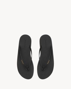 Saint Laurent Pool Tongs En Cuir Lisse - Noir