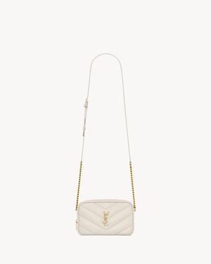 Saint Laurent Loulou Mini Sac Caméra En Cuir D'Agneau - Neutre