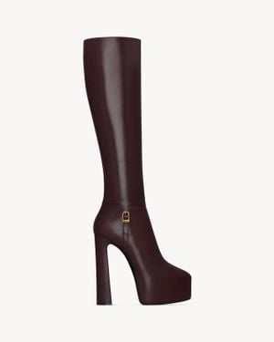 Saint Laurent Nico Platform Boots - Brown