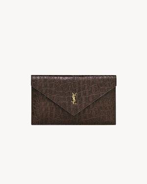 Saint Laurent Pochette Paris - Marrone
