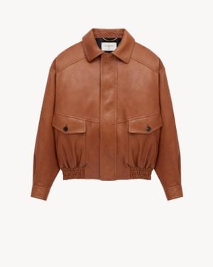 Saint Laurent Saint Laone Sizerent Bomber Jacket - Brown