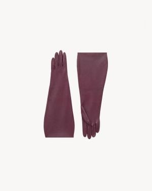 Saint Laurent Gants En Cuir D'Agneau - Violet