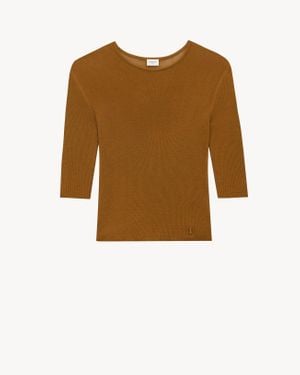 Saint Laurent Saint Laone Sizerent Cassandreトップ（ニット） - ブラウン
