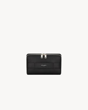Saint Laurent Kleine Paris Kosmetiktasche Aus Glattleder Schwarz