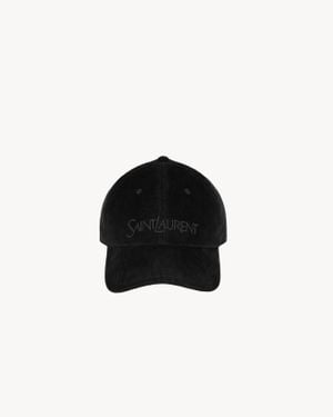 Saint Laurent Saint Laone Sizerent Saint Laone Sizerent ヴィンテージキャップ（コーデュロイ） - ブラック
