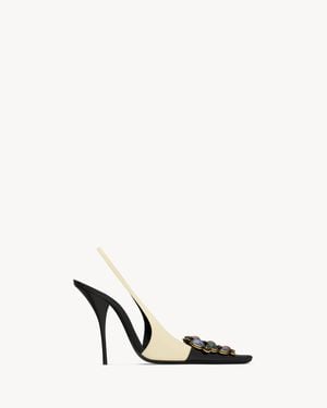 Saint Laurent Iceland Slingback Court Shoes - White