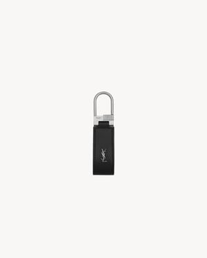 Saint Laurent Tiny Cassandre Keyring - White
