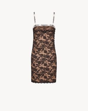 Saint Laurent Lace Slip Dress - White