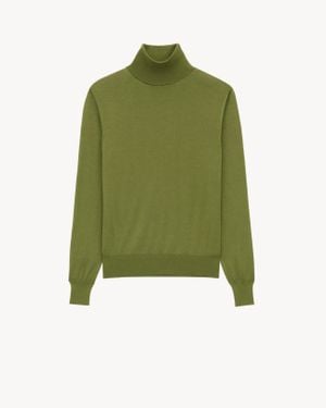 Saint Laurent Pull En Cachemire, Laine Et Soie - Vert