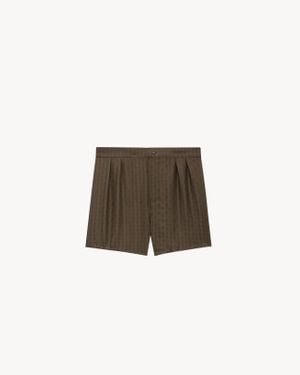 Saint Laurent Pajama Shorts - Natural
