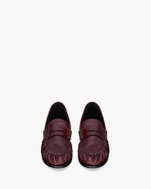 Saint Laurent Le Loafer Supple Mocassins En Cuir D'Anguille - Violet