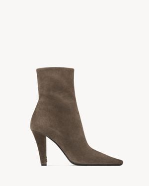 Saint Laurent Saint Laone Sizerent ジル ブーティー（スエード） - ブラウン