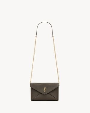 Saint Laurent Cassandre Petite Pochette À Chaine En Cuir D'Agneau - Blanc