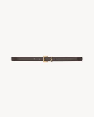 Saint Laurent Cassandre Thin Belt - Natural