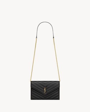 Saint Laurent Portafogli Con Catena Envelope Cassandre Matelassé - Bianco