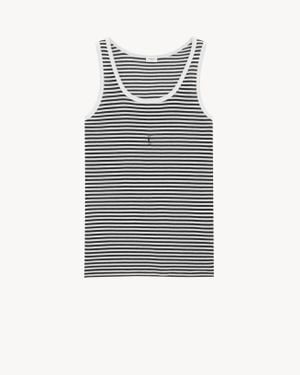 Saint Laurent Striped Tank Top - Grey