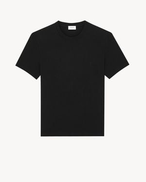 Saint Laurent Cassandre Ribbed T-Shirt - Black