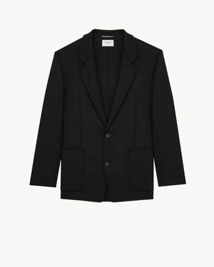Saint Laurent Single-Breasted Jacket - Black