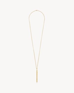 Saint Laurent Cassandre Cocktail Stirrer Necklace - White