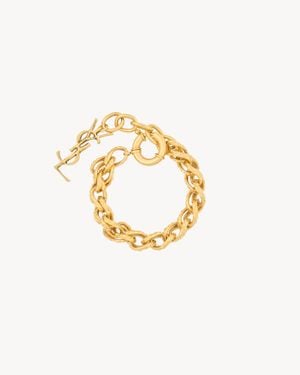 Saint Laurent Armband Mit Kordel Aus Metall Gelb - Mettallic