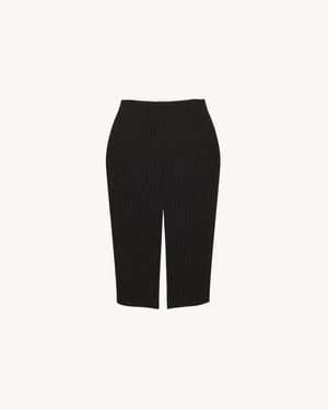 Saint Laurent Split Pencil Skirt - Black