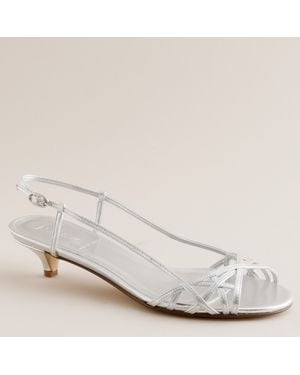 J.Crew Jillian Strappy Kitten Heels - White