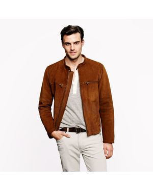 J.Crew Suede Racer Jacket - Brown