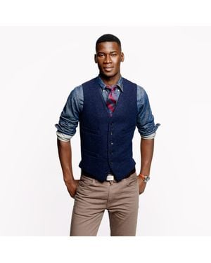 J.Crew Vest in English Navy Wool - Blue