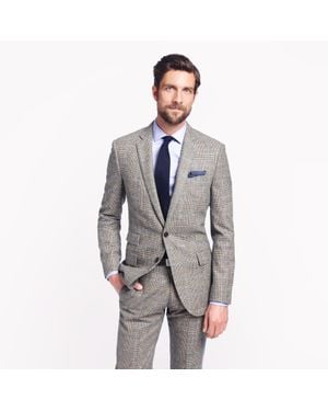 J.Crew Ludlow Slim Suit Pant In Prince Of Wales Glen Plaid English Wool - Natural