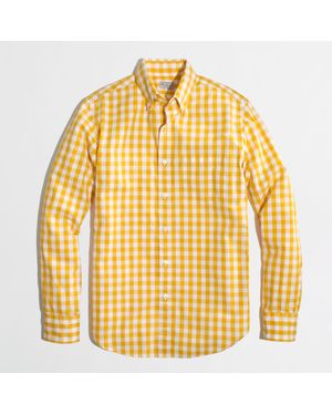 J.Crew Factory Tall Washed Shirt in Mustard Gingham - Multicolor