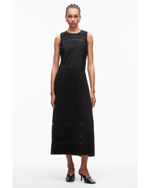 3.1 Phillip Lim Pleated A-Line Dress With Lace Insert - Black