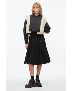 3.1 Phillip Lim Cropped Sherpa Combo Bomber - Black