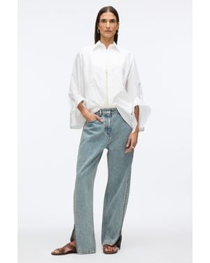 3.1 Phillip Lim Curve Denim Petite Pant With Zippers - Blue