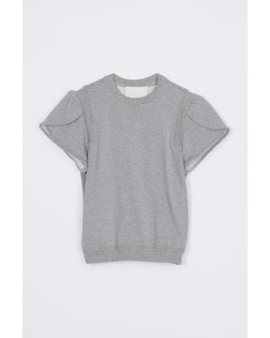 3.1 Phillip Lim Tulip Sleeve French Terry Top - Gray