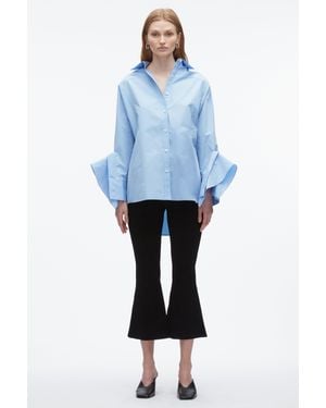 3.1 Phillip Lim Oversize Shirt With Cascade Cuff - Blue