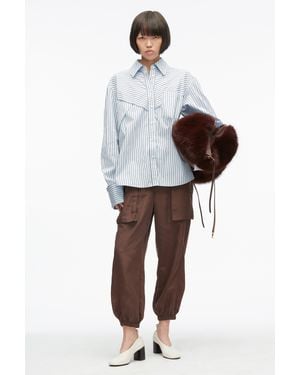 3.1 Phillip Lim Stripe Poplin Oversized Shirt - Multicolor