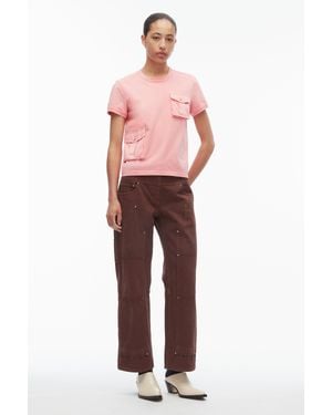 3.1 Phillip Lim Garment Dyed Pocket Tee - Pink