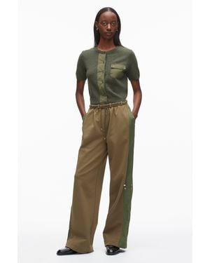 3.1 Phillip Lim Nylon Panel Terry Easy Pant - Green
