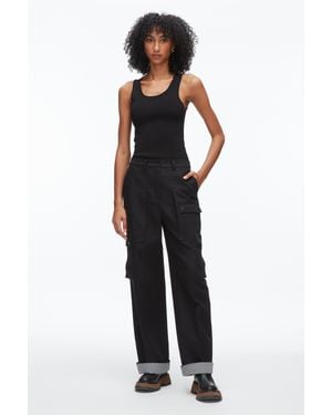 3.1 Phillip Lim Carpenter Cargo Pants With Plaid Cuffs - Black