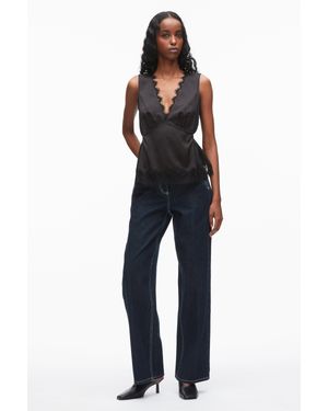 3.1 Phillip Lim Lace Trimmed Jersey Cami - Blue