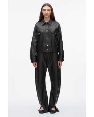 3.1 Phillip Lim Leather Boxy Jacket - Black