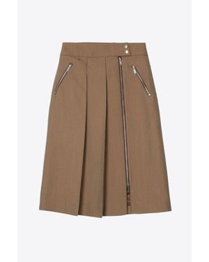 3.1 Phillip Lim Houndtooth Tweed Midi Skirt - Brown
