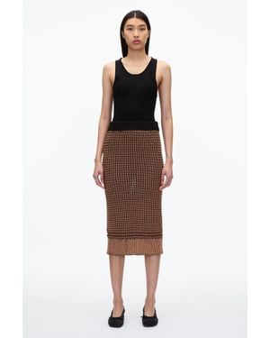 3.1 Phillip Lim Bi-Color Knit Pencil Skirt - Brown