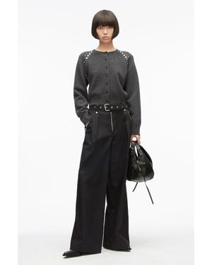 3.1 Phillip Lim Cotton Twill Wide Leg Utility Pants - Black