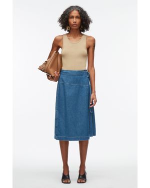 3.1 Phillip Lim Chambray Wrap Skirt - Blue
