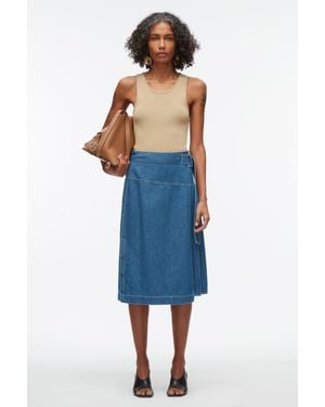 3.1 Phillip Lim Chambray Wrap Skirt - Blue