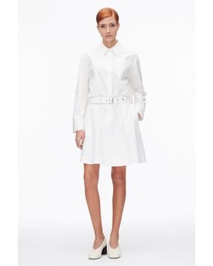 3.1 Phillip Lim Belted Structured Cotton Shirt Dress - White