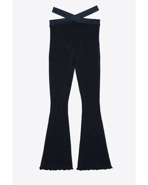 3.1 Phillip Lim Lurex Wide Leg Knit Pant - Blue