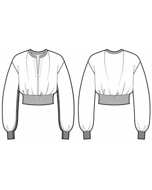 3.1 Phillip Lim Ls Cropped Sweatshirt W Inseam Snaps - Black